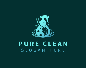 Sanitation Cleaning Spray logo design