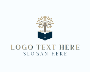 Reading - Bookstore Tree Book logo design