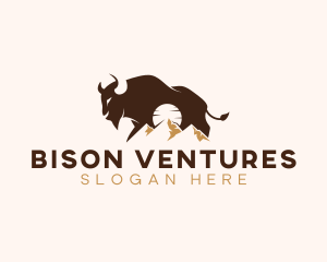 Buffalo Bison Mountain logo design