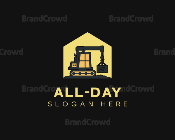 Heavy Equipment Construction Crane Logo