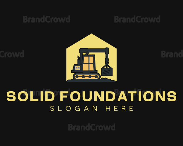 Heavy Equipment Construction Crane Logo