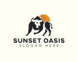 Sun Wildlife Bison logo design