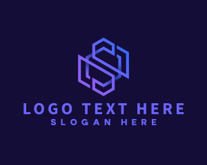 Letter S - Technology Hexagon Media logo design
