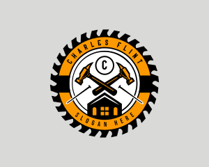 Nails - Hammer Carpentry Construction logo design