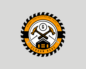 Hammer Carpentry Construction logo design