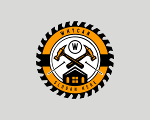 Wood Work - Hammer Carpentry Construction logo design