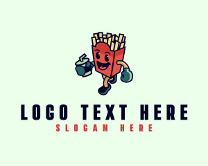 Hot Chips - French Fries Fast Food logo design