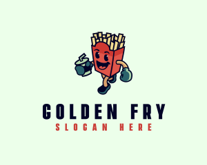 French Fries Fast Food  logo design