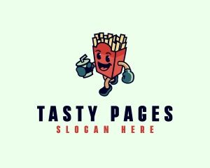 French Fries Fast Food  logo design