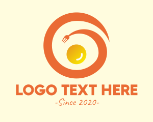 Utensil - Spiral Fork Egg logo design