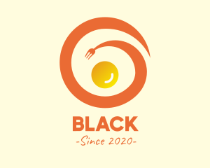Orange Fork - Spiral Fork Egg logo design