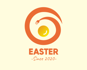 Eat - Spiral Fork Egg logo design