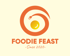 Eating - Spiral Fork Egg logo design