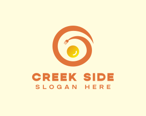 Fork Egg Swirl logo design