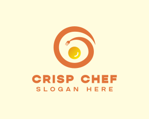 Fork Egg Swirl logo design