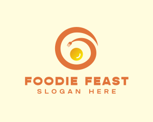 Fork Egg Swirl logo design