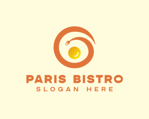 Fork Egg Swirl logo design