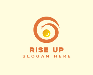 Fork Egg Swirl logo design