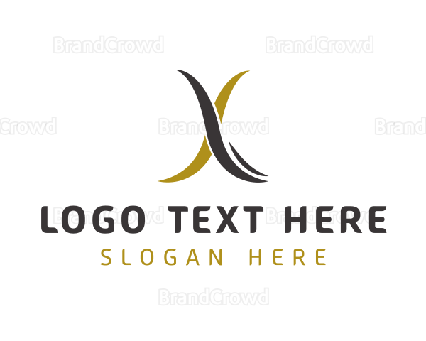 Minimalist Gold Letter X Logo