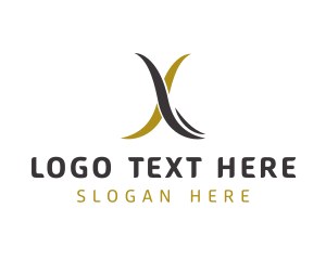 Vaping - Minimalist Gold Letter X logo design