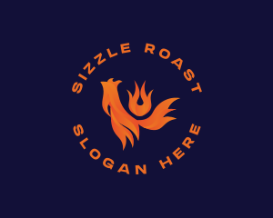 Roast - Roasted Chicken Fire logo design