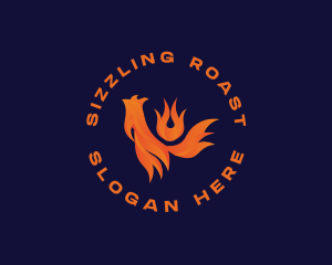 Roast - Roasted Chicken Fire logo design