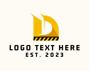 Civil Engineering - Excavator Letter D logo design