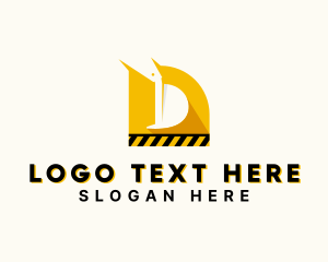 Digger - Excavator Machinery Letter D logo design