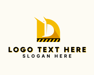 Contractor - Excavator Machinery Letter D logo design