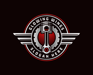 Piston Wings Engine logo design