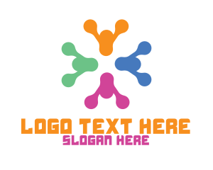 Social Network - Colorful Modern Crowd logo design