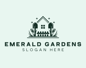 Backyard Landscaping Shovel logo design