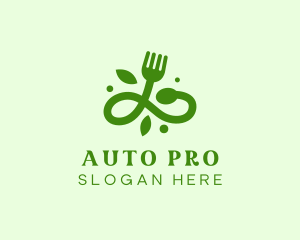 Organic Vegan Food Fork Logo