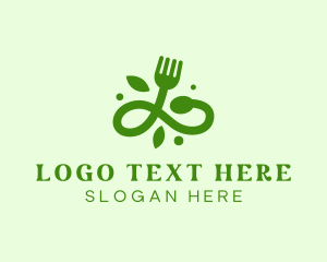 Organic Vegan Food Fork Logo