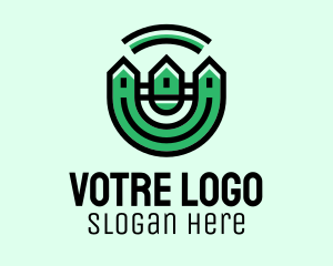 Green Neighborhood Houses  Logo