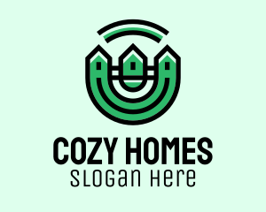 Housing - Green Neighborhood Houses logo design