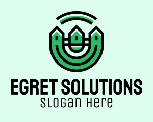 Green Neighborhood Houses  logo design