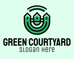 Green Neighborhood Houses  logo design