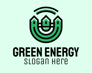 Green Neighborhood Houses  logo design