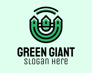 Green Neighborhood Houses  logo design