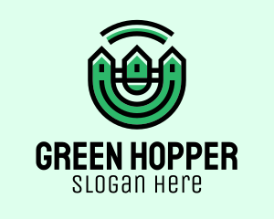 Green Neighborhood Houses  logo design