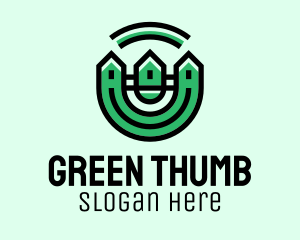 Green Neighborhood Houses  logo design