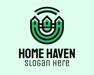 Housing - Green Neighborhood Houses logo design