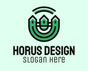 Green Neighborhood Houses  logo design