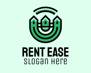 Rental - Green Neighborhood Houses logo design