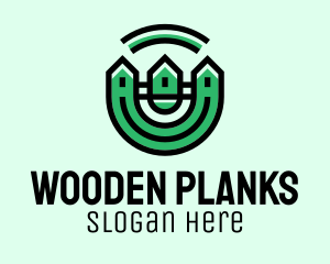 Green Neighborhood Houses  logo design