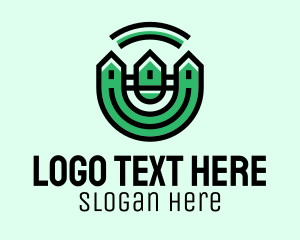 Leasing - Green Neighborhood Houses logo design