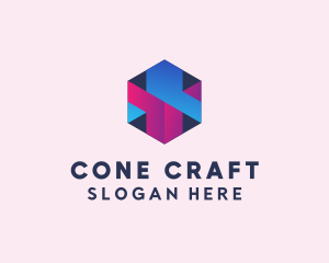 3D Cube Hexagon  logo design