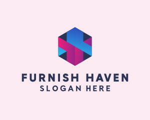 3D Cube Hexagon  logo design