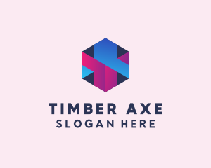 3D Cube Hexagon  logo design